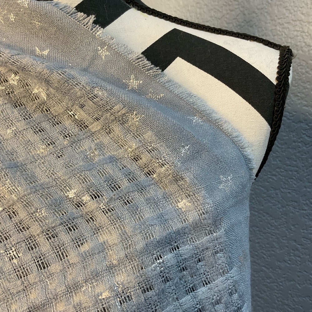 Light Sky Blue Star Patterned Infinity Scarf With… - image 4